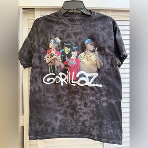 Vintage Gorillaz Women’s Black Tye Dye Short Sleeved T-shirt Sz S/M